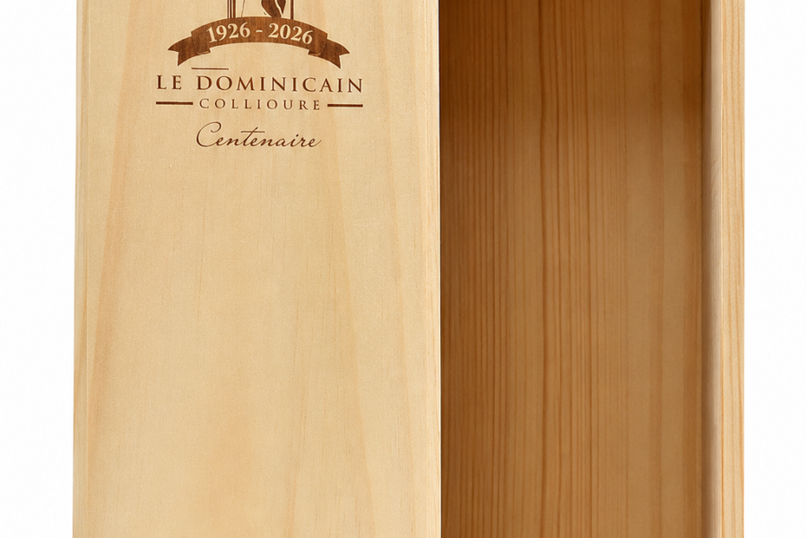 Caisse en bois Le Dominicain ouverte